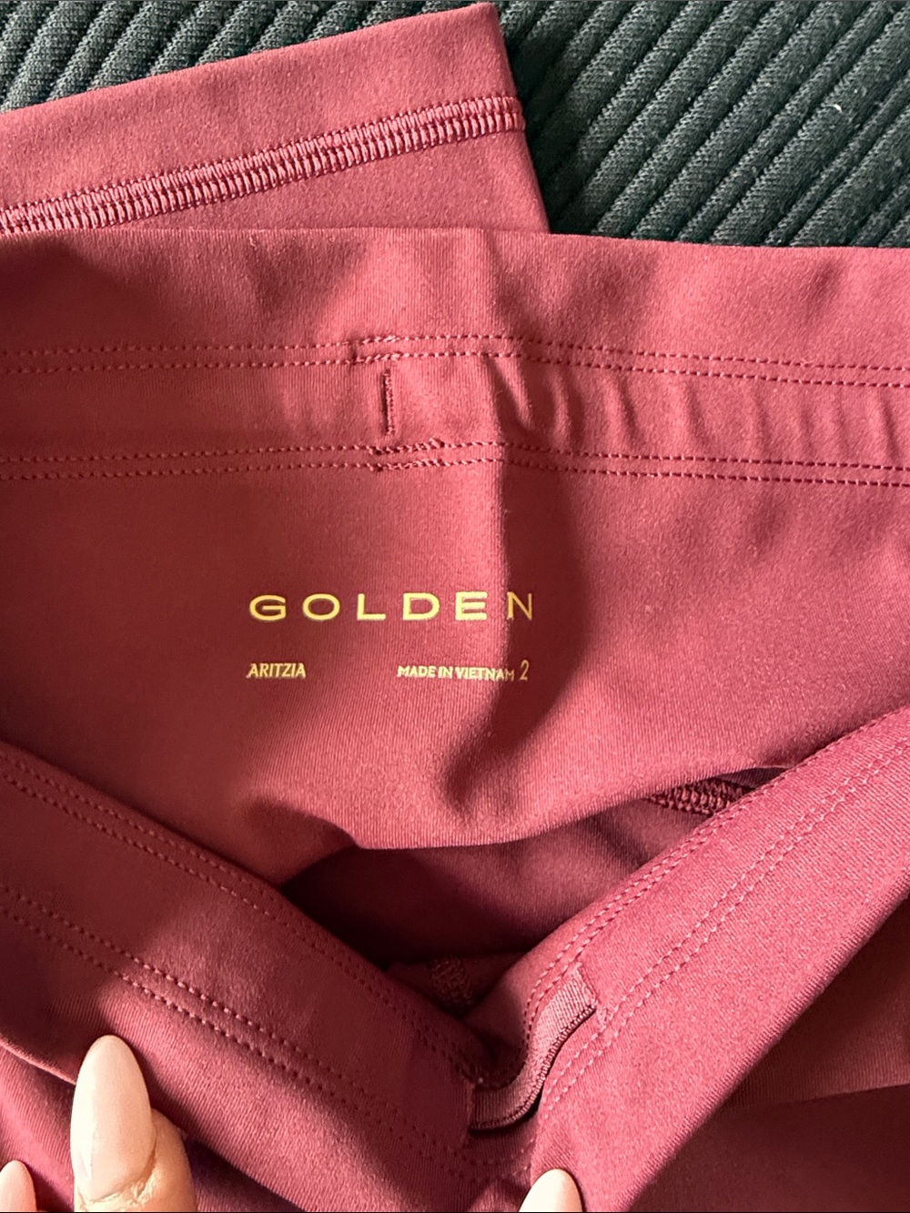 Aritzia Golden Burgundy Leggings